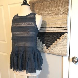 Free People Lace Peplum Tank NWOT size S